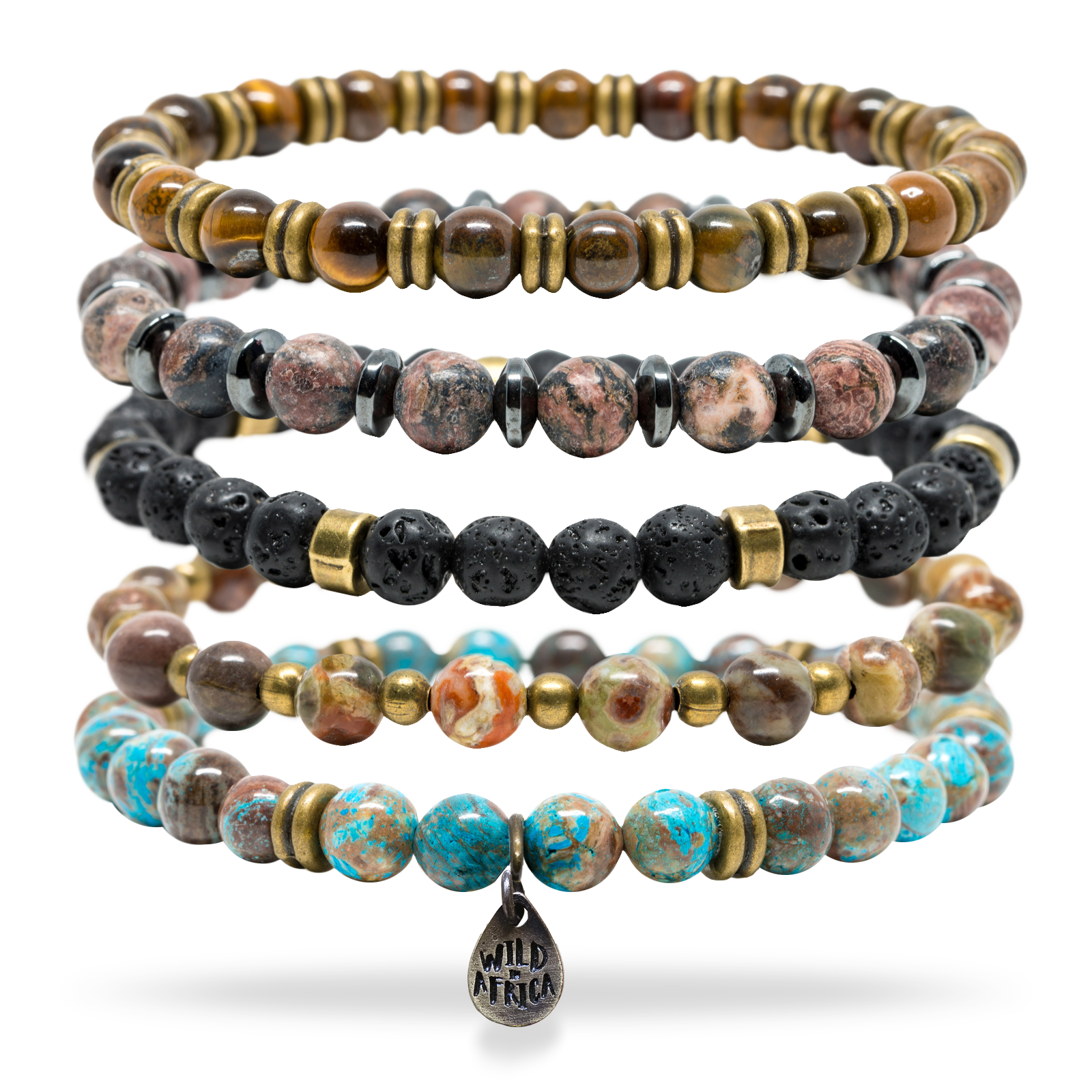 African Big 5 Bracelet Stack