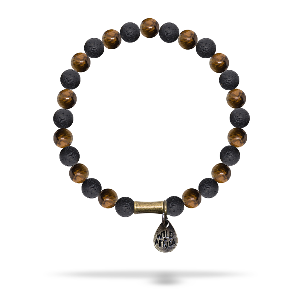 Indonesian Lava & Tiger Eye Bracelet