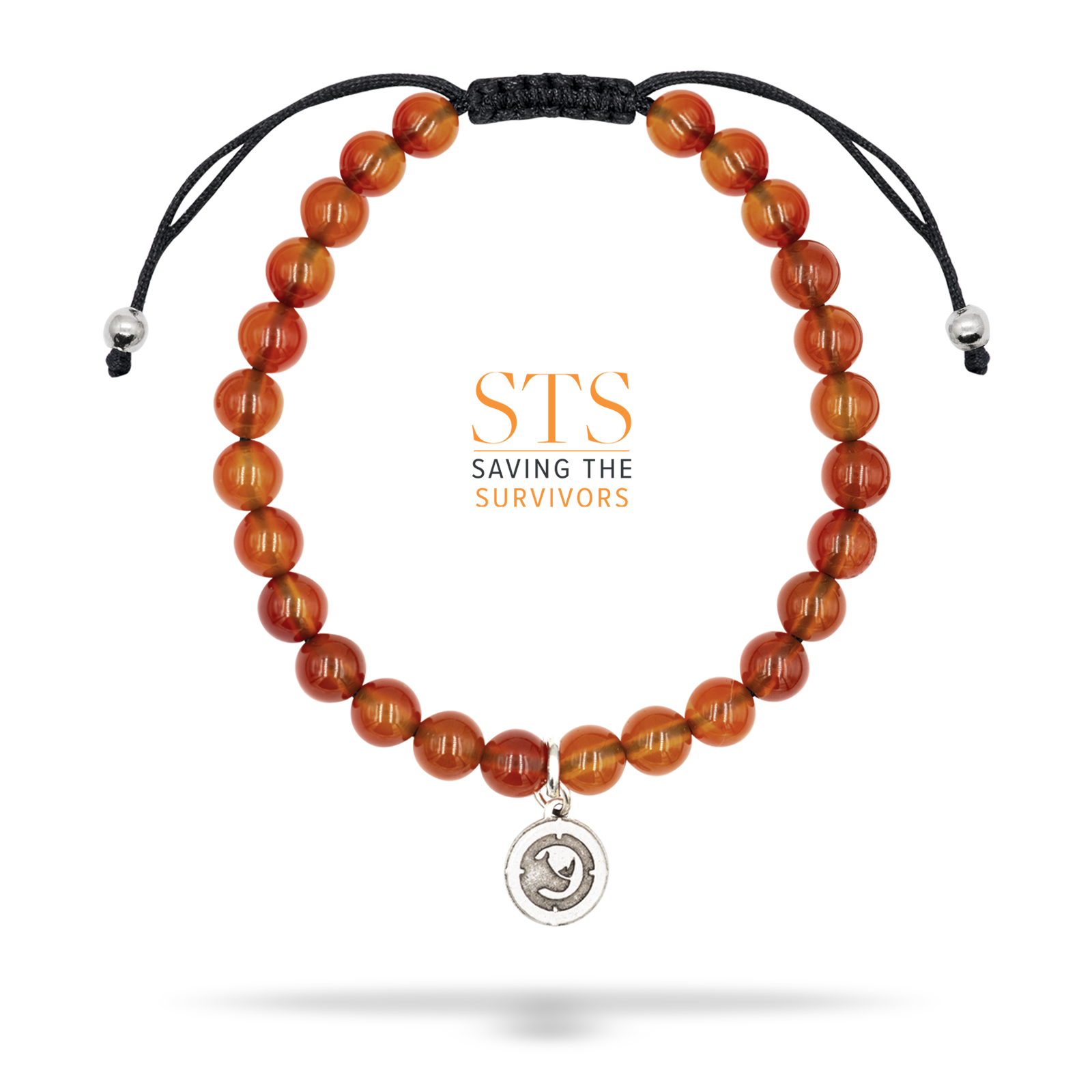 Saving The Survivors - Orange Agate Beaded Adjustable Bracelet