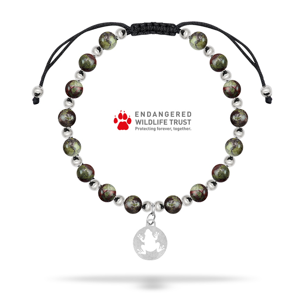 Terahertz Stone Bracelet with Healing Sterling Silver Charm