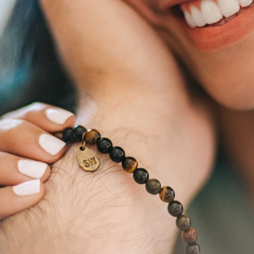 Obsidian and Tiger Eye Bracelet