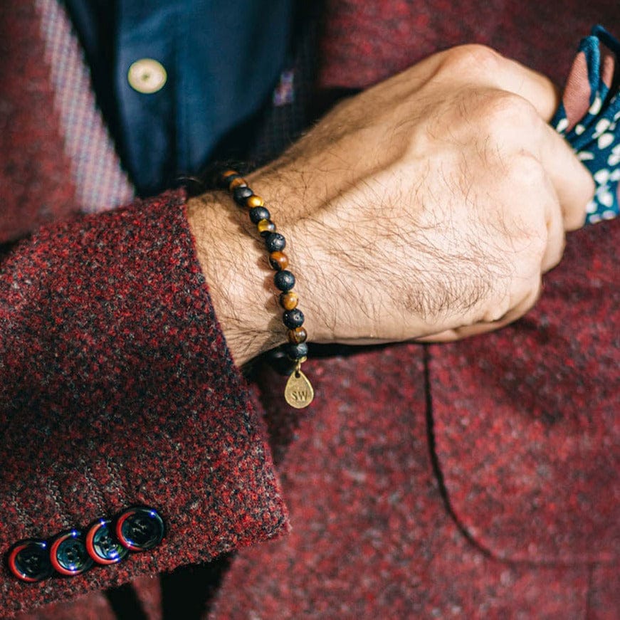 Indonesian Lava & Tiger Eye Bracelet