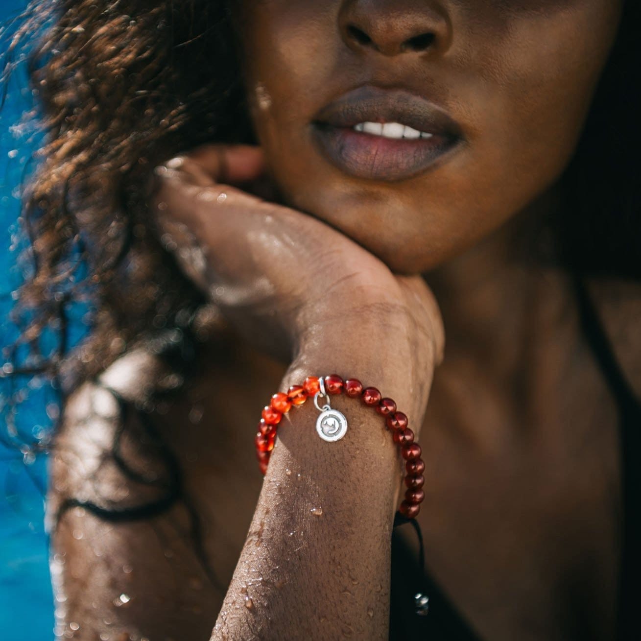 Saving The Survivors - Orange Agate Beaded Adjustable Bracelet