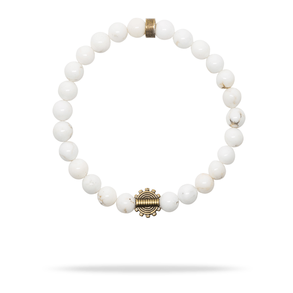 White Turquoise & Baoulé Charm Bracelet