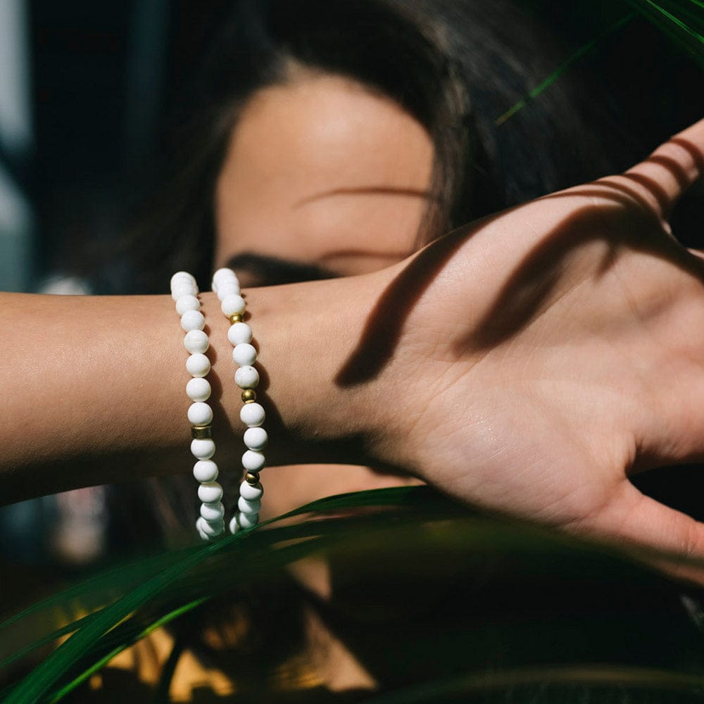 White Turquoise & Baoulé Charm Bracelet