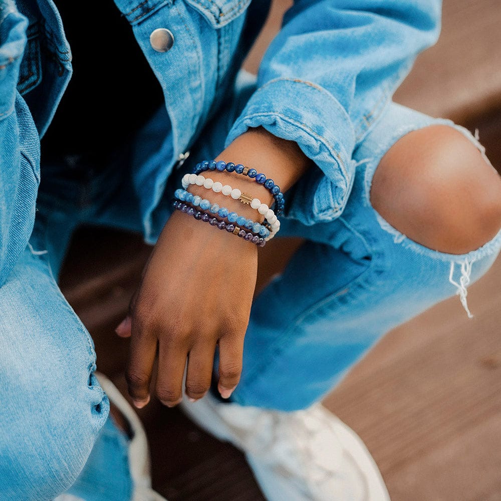 White Turquoise & Baoulé Charm Bracelet