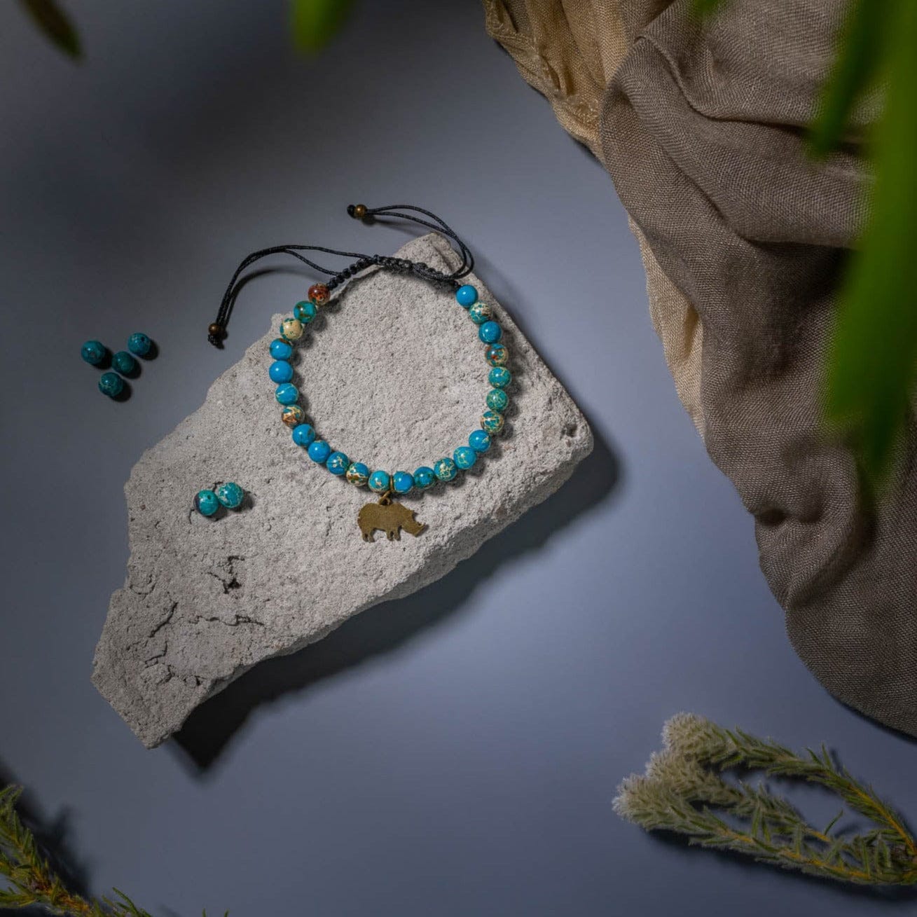 Rhino Rescue Project - Blue Imperial Jasper Bracelet