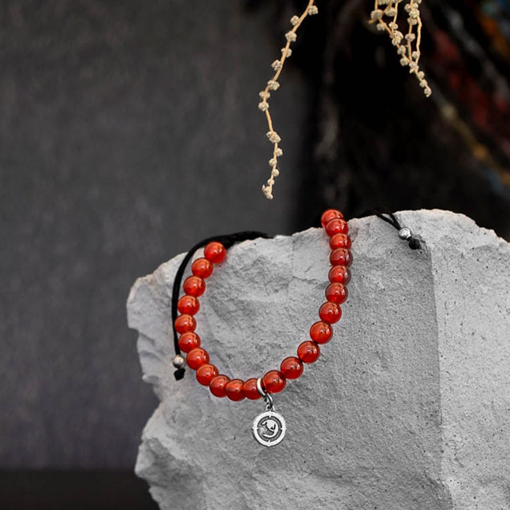 Saving The Survivors - Orange Agate Beaded Adjustable Bracelet