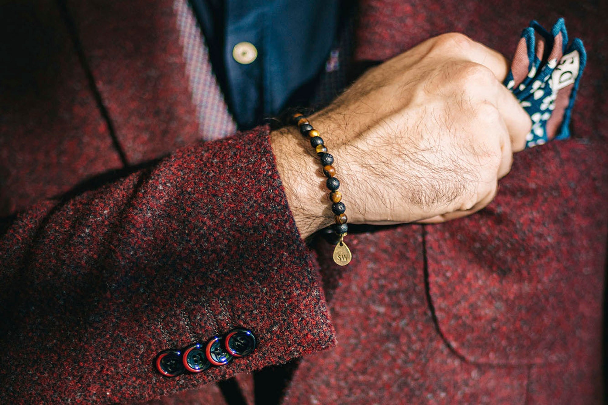 Indonesian Lava & Tiger’s Eye Bracelet