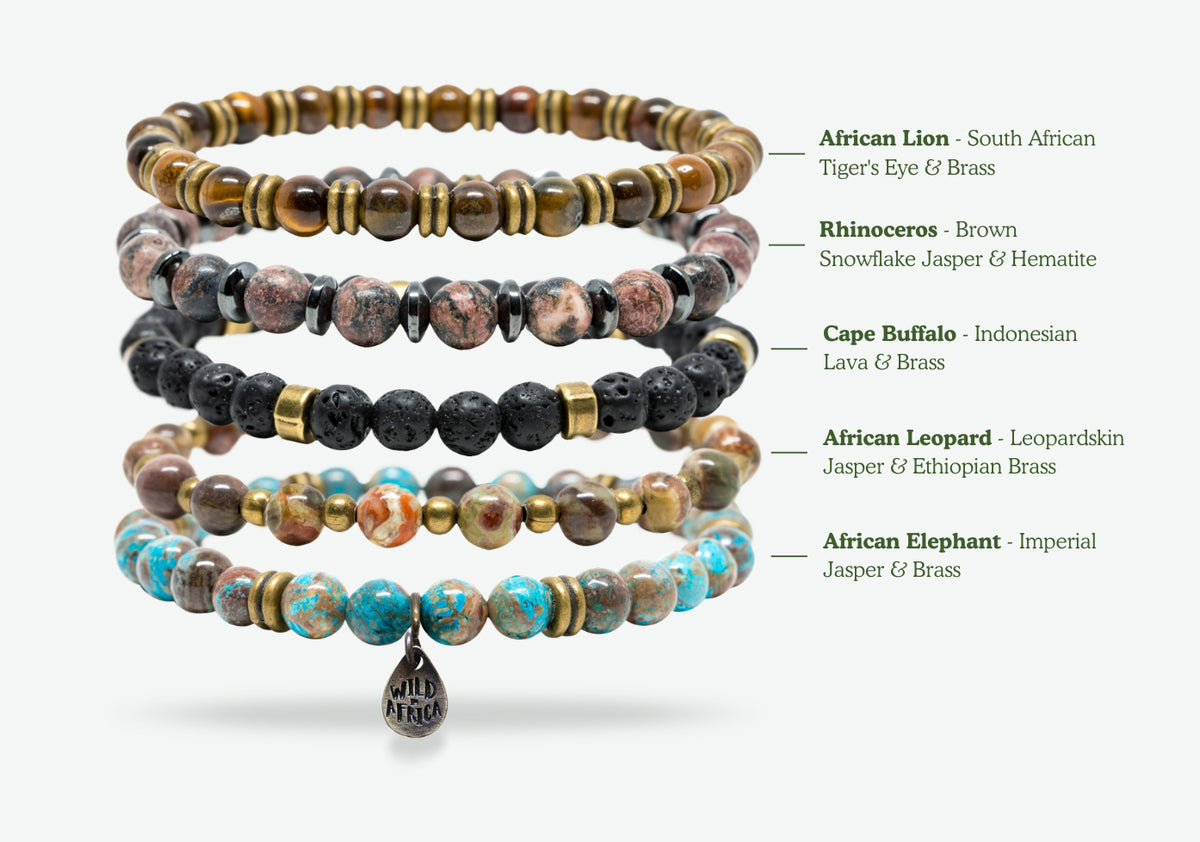 African Big 5 Bracelet Stack