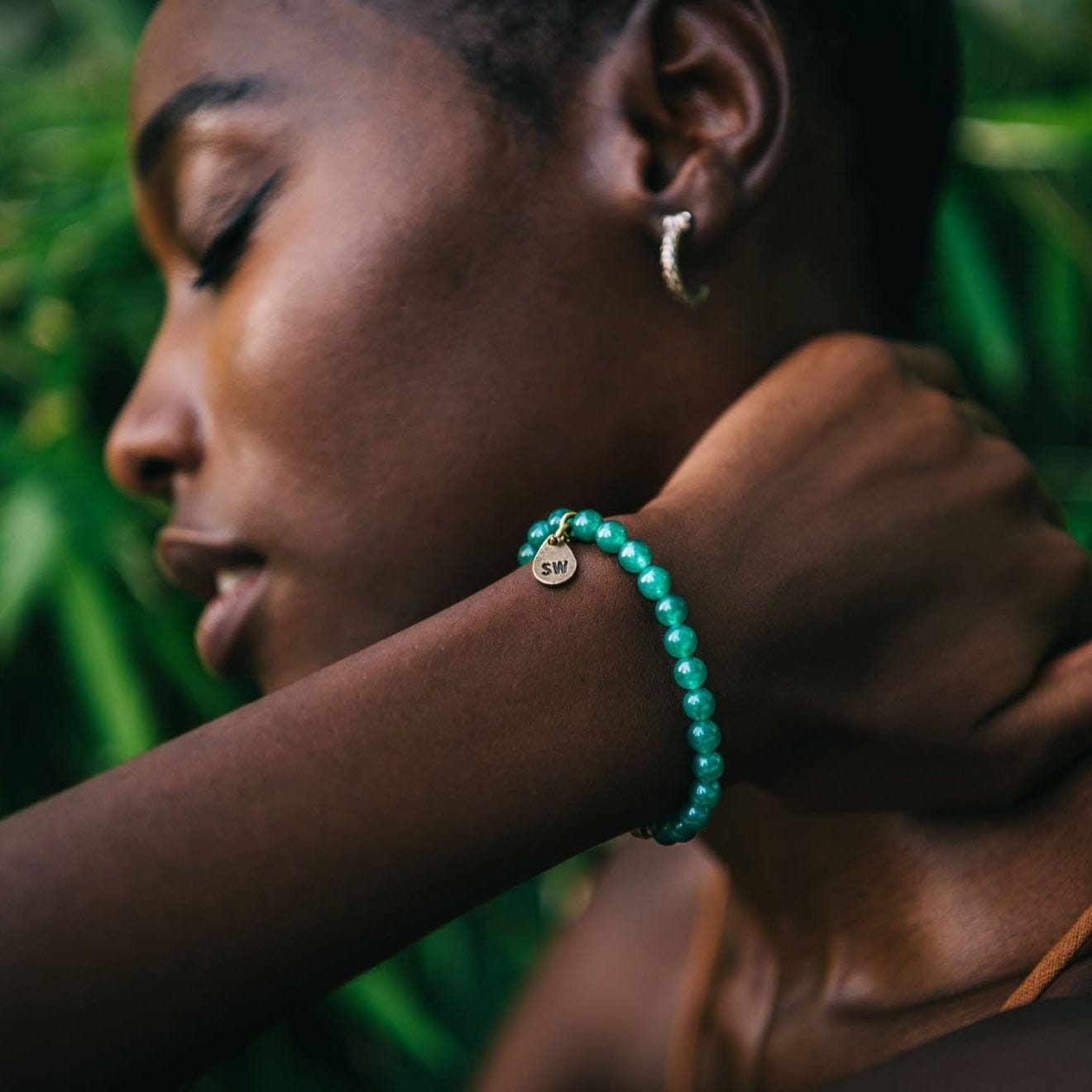 Beaded African Jade Bracelet