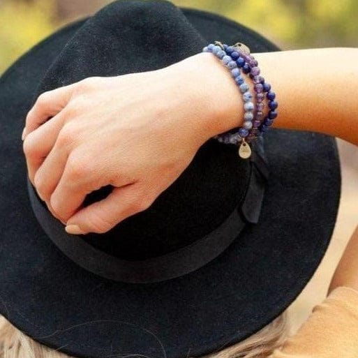Blue Bead Bracelet 3-Stack - Wild In Africa