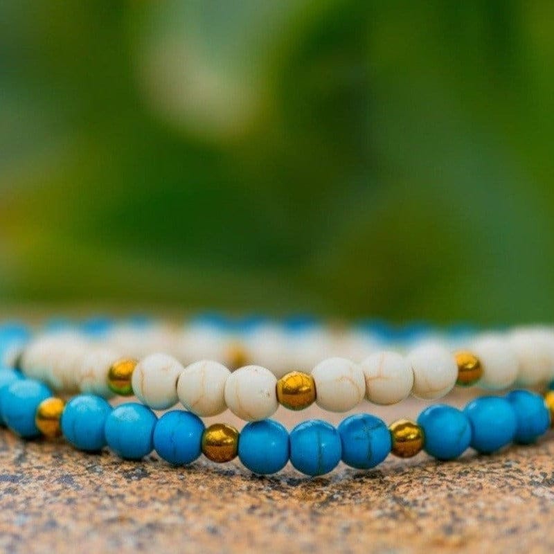 Blue and White Turquoise Bracelet Stack - Wild In Africa